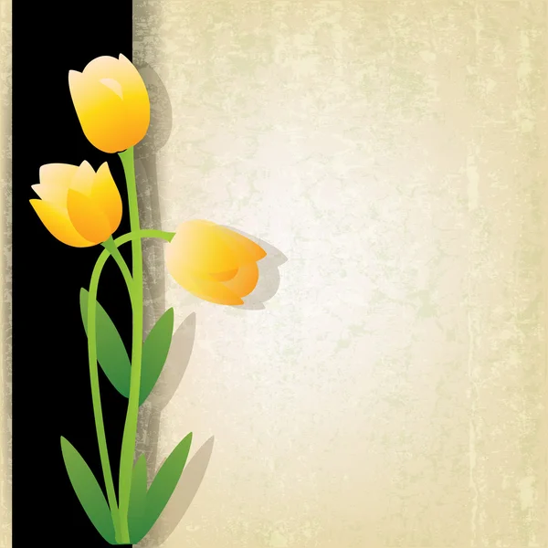 Abstrakter Grunge Hintergrund mit Blumen — Stockvektor