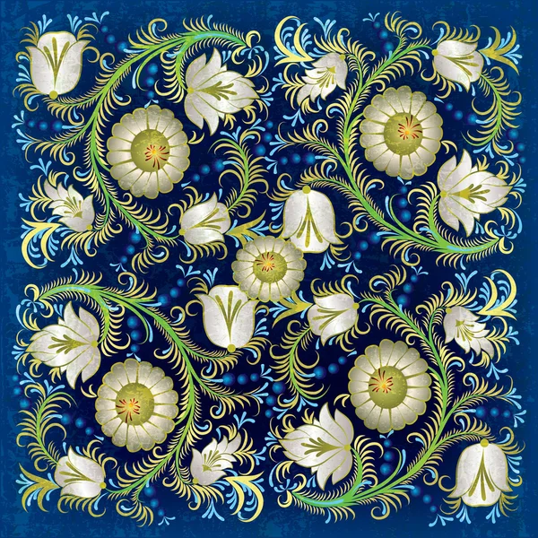 花の飾りと抽象的なグランジ背景 — ストックベクタ