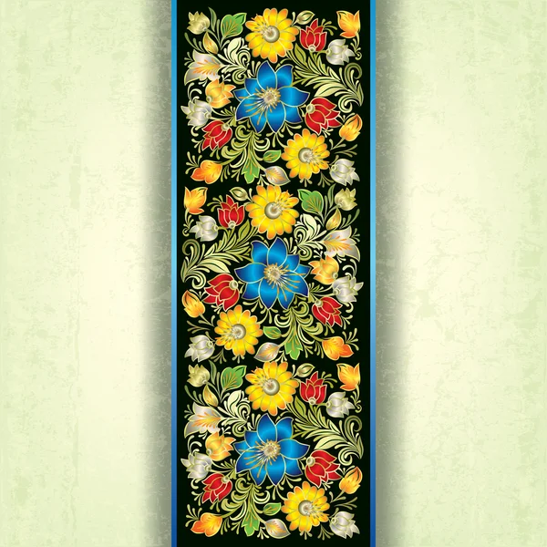 Fondo grunge abstracto con adorno floral de primavera — Vector de stock