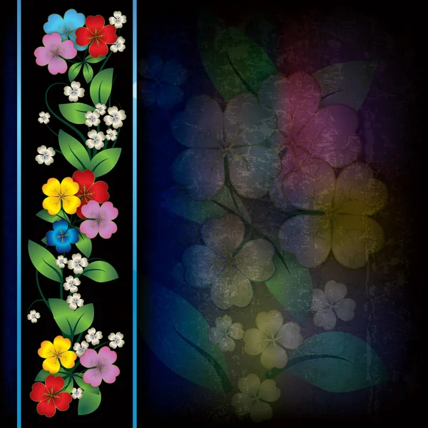 Abstraktní grunge bílé pozadí s jarní květy — Stockový vektor