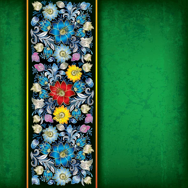 Αφηρημένο grunge φόντο με floral στολίδι άνοιξη — Διανυσματικό Αρχείο