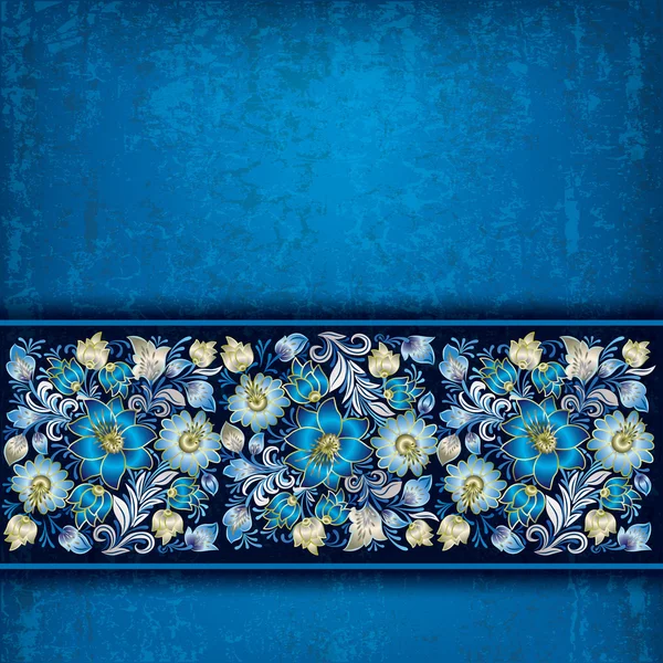 Abstrakte Grunge-Hintergrund mit Frühling floralen Ornament — Stockvektor