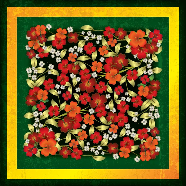 Astratto grunge sfondo con fiori primaverili — Vettoriale Stock