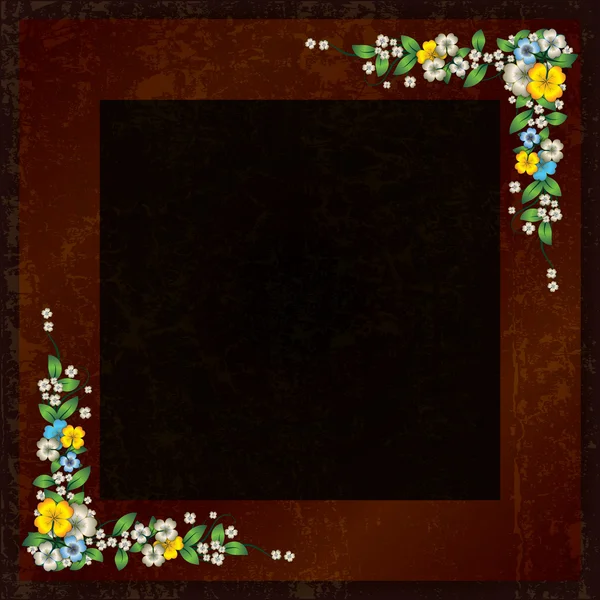 Abstraktní grunge pozadí s jarní květy — Stockový vektor