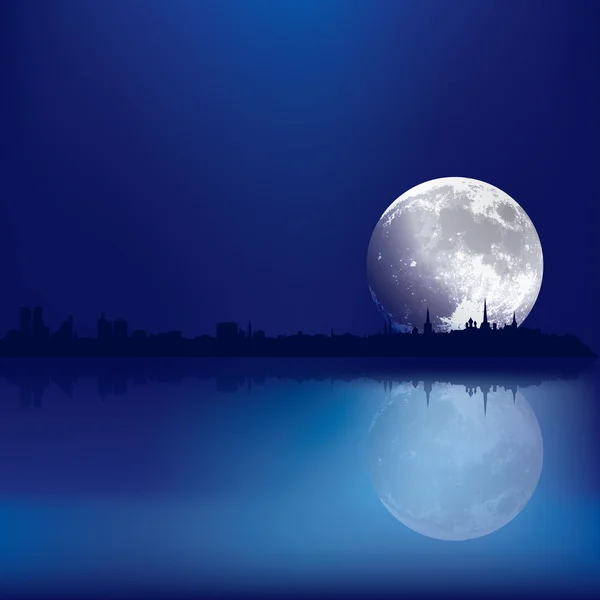 月との抽象的な背景 — ストックベクタ