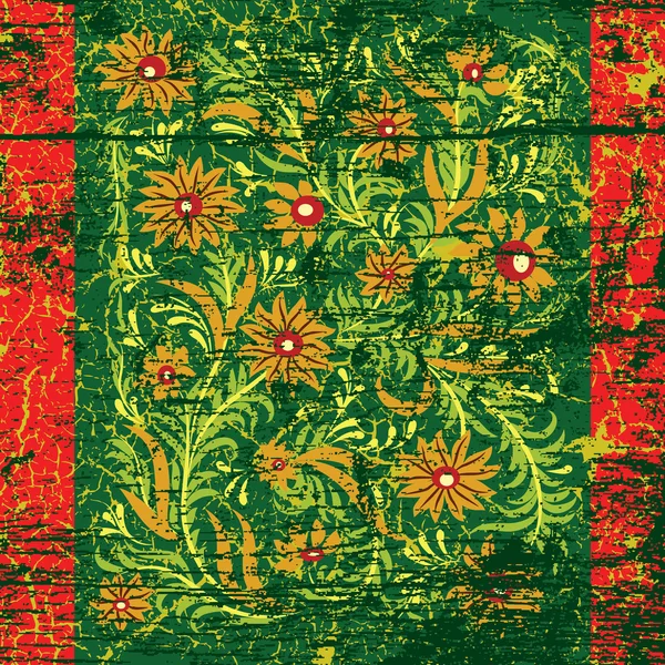 Абстрактный гранж фон с цветами на доске — стоковый вектор