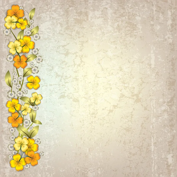 Абстрактный гранж фон с весенними цветами — стоковый вектор
