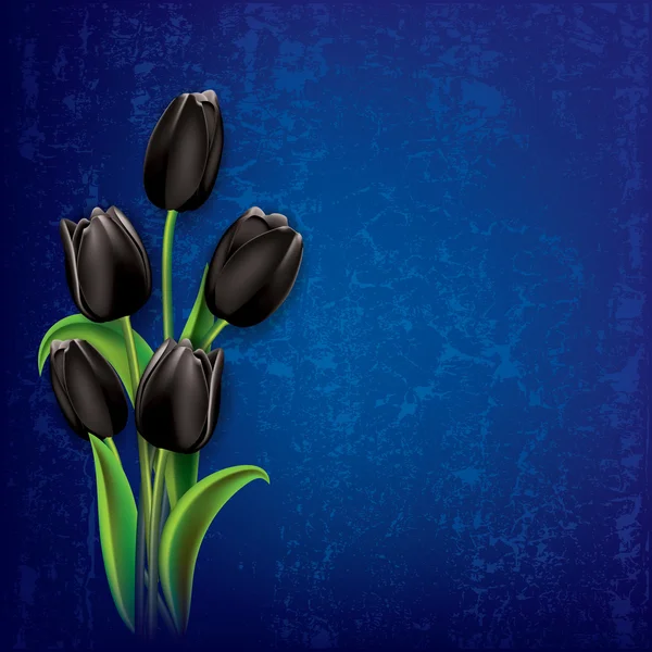 Astratto grunge sfondo con tulipani — Vettoriale Stock