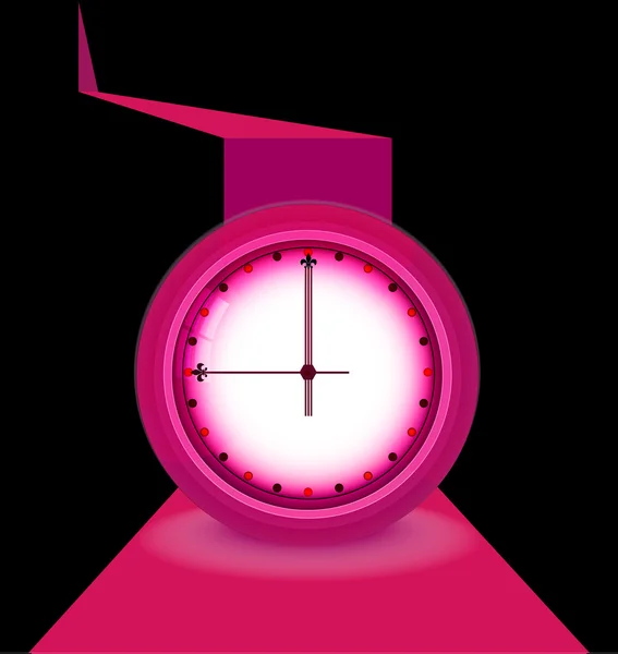 Relógio abstrato rosa — Vetor de Stock