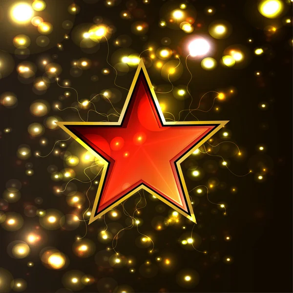 Stjärna på guld bakgrund — Stock vektor