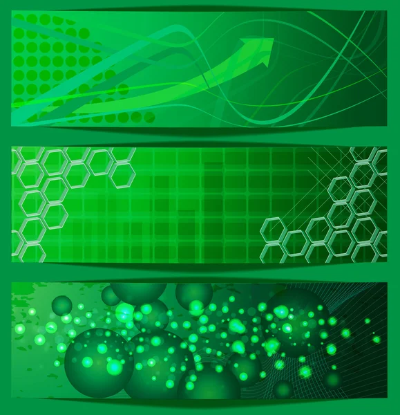 抽象的绿色横幅 — 图库矢量图片