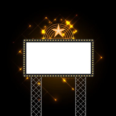 Blank movie,neon. clipart