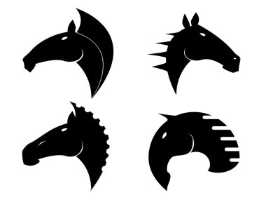 Horse heads clipart