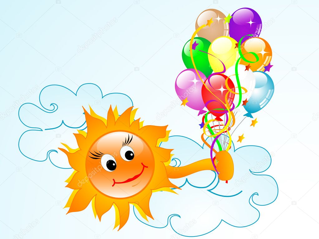 Sun with balloons