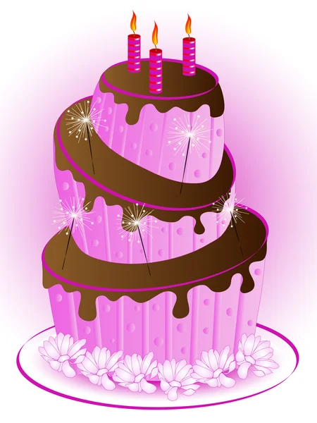 Розовый торт — стоковый вектор