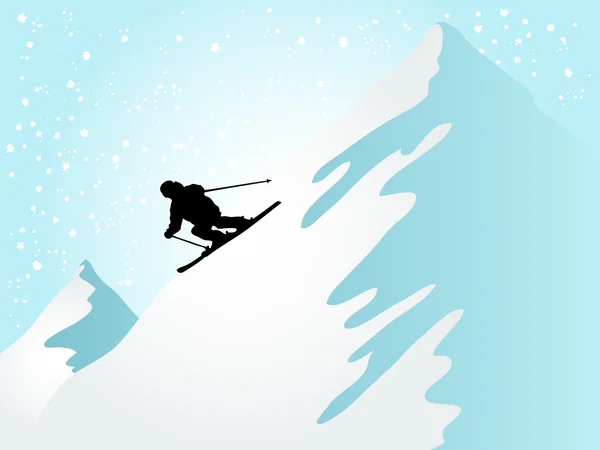 The skier — Stock Vector