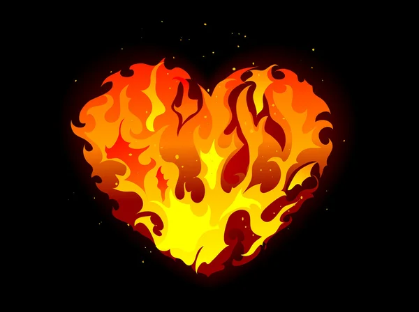 Cœur brûlant — Image vectorielle