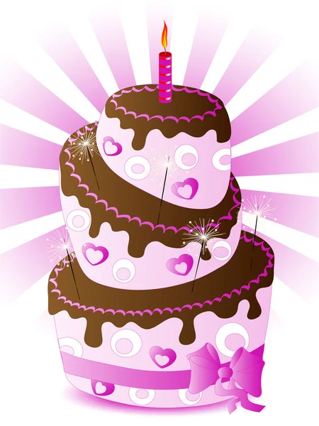 Onun doğum günü pastası — Stok Vektör