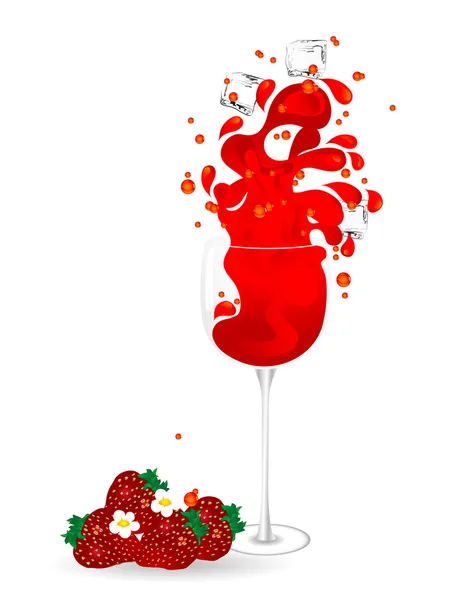 Strawberry juice — Stock Vector