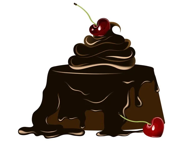 Chocolate cake — Stock Vector