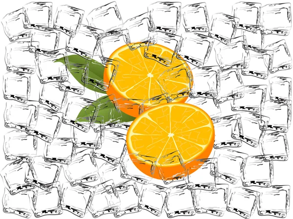 Naranjas congeladas — Vector de stock