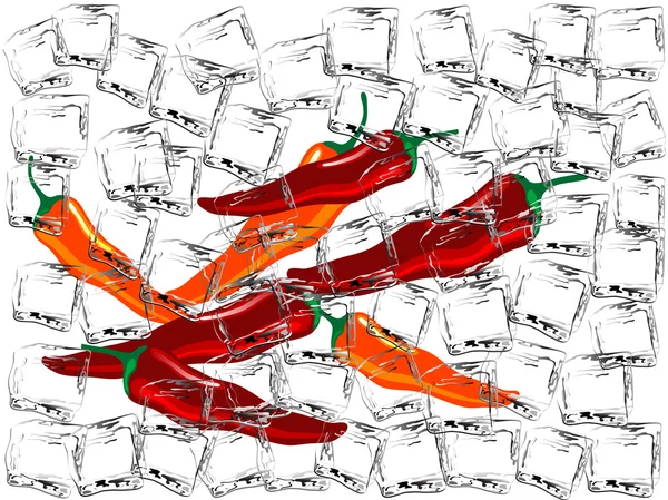 Poivrons de piment congelés — Image vectorielle
