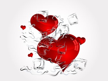 Hearts in splash clipart