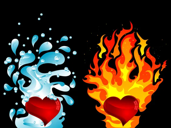 水と火 — ストックベクタ