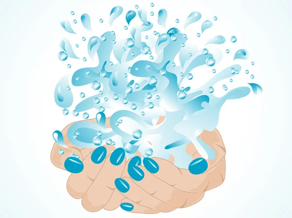 Hände und Wasser — Stockvektor