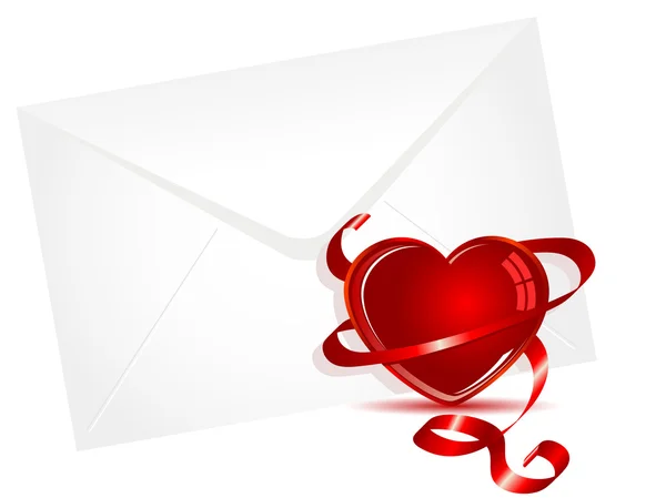 Enveloppe et cœur — Image vectorielle