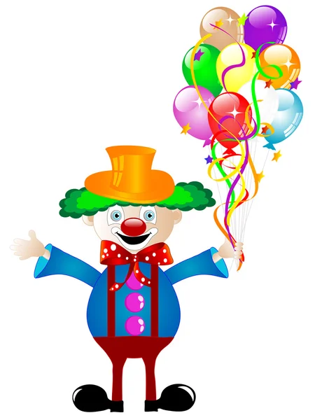 Clown avec ballons — Image vectorielle