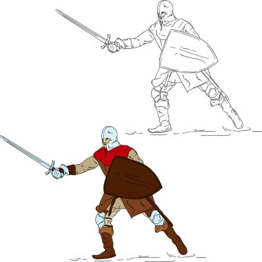 Knight with sword clipart