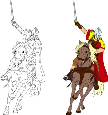 Knight on horse clipart