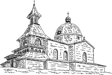 A chapel of Saints Cyril and Methodius clipart