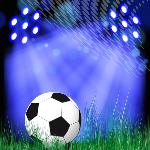 Fondo balón de fútbol. Pelota de fútbol en la hierba verde . — Archivo Imágenes Vectoriales