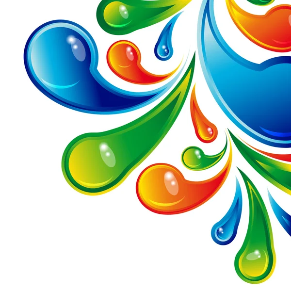 Färg vatten droppar design bakgrund. — Stock vektor