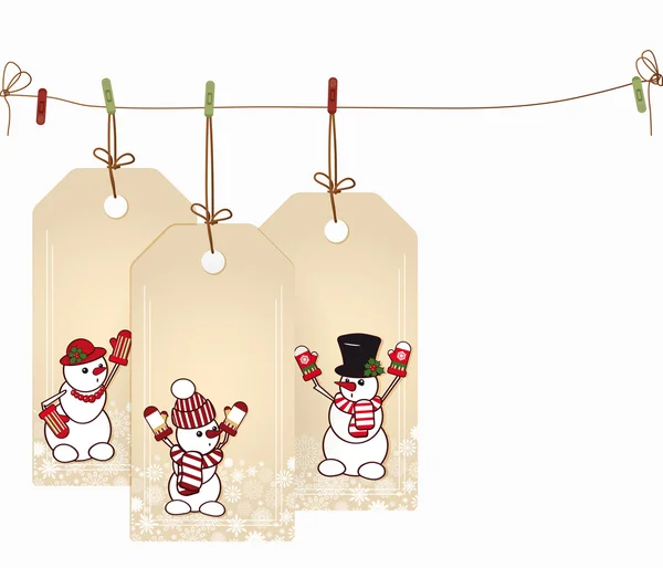 Etiquetas navideñas con elementos de la decoración navideña . — Archivo Imágenes Vectoriales