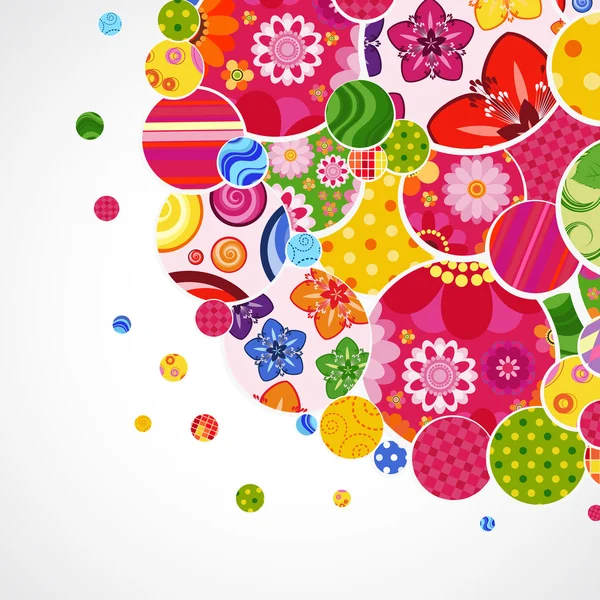 Fond avec des cercles floraux et ornementaux . — Image vectorielle