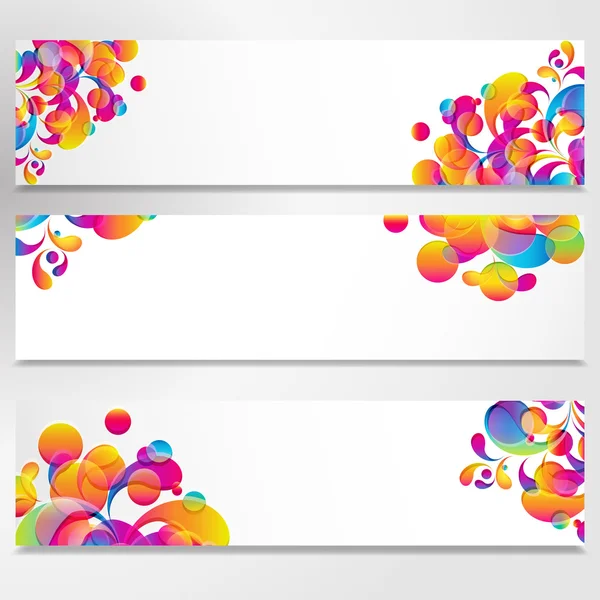 Abstract banner with bright teardrop-shaped arches. — Stock Vector
