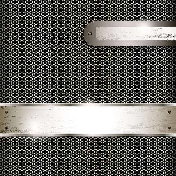 Fond abstrait avec bannières metall . — Image vectorielle