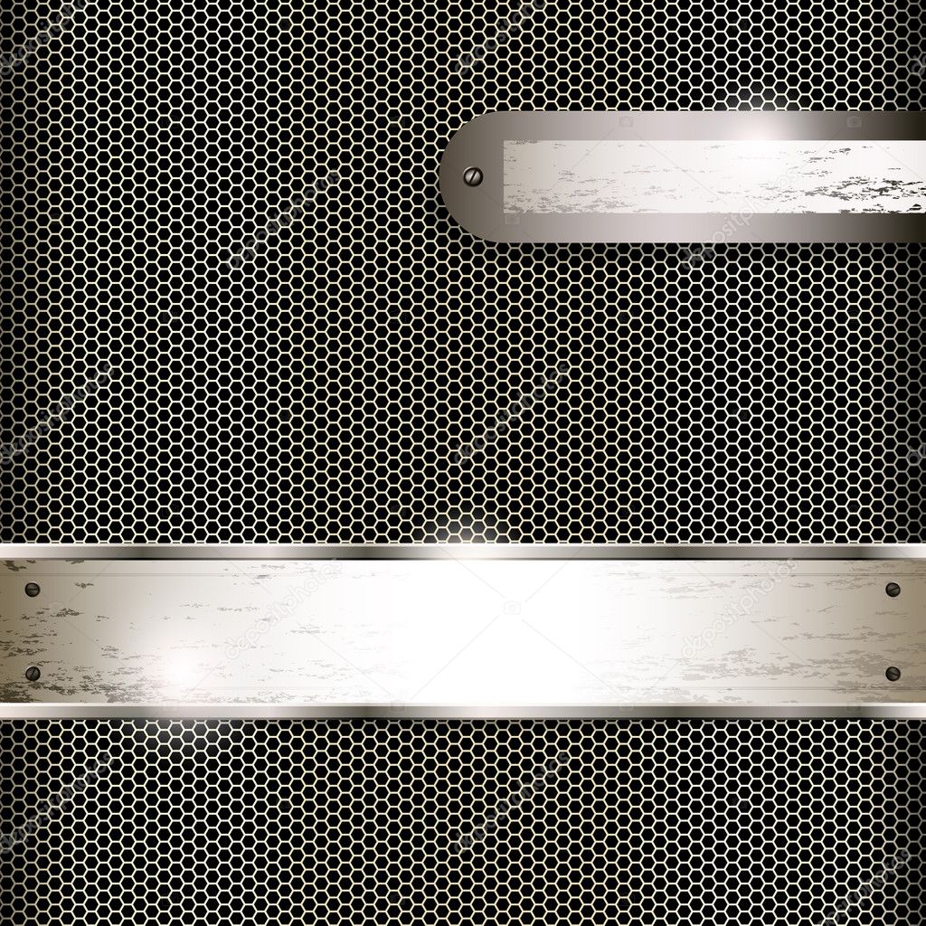 Abstract background with metall banners.