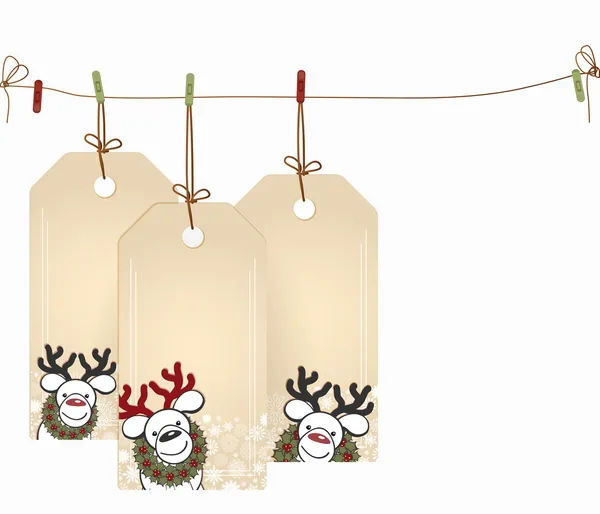 Etiquetas de Natal com elementos da decoração de Natal . —  Vetores de Stock
