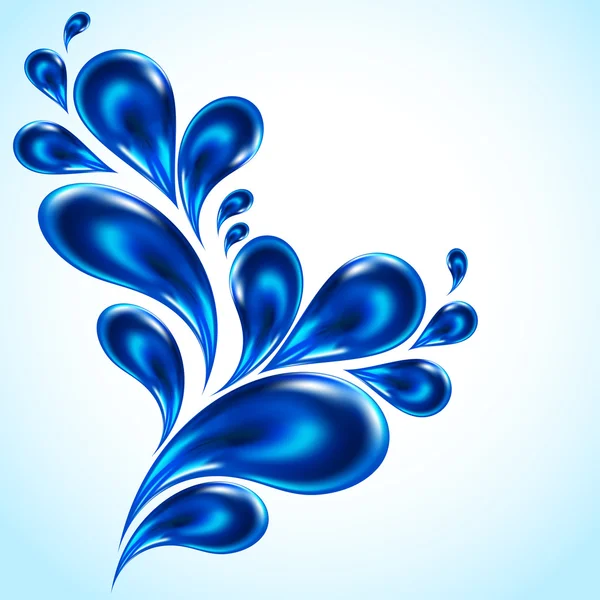 Ecology background - splash blue drops — Stock Vector