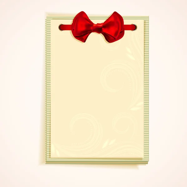 Notes de cartes avec arc rouge . — Image vectorielle
