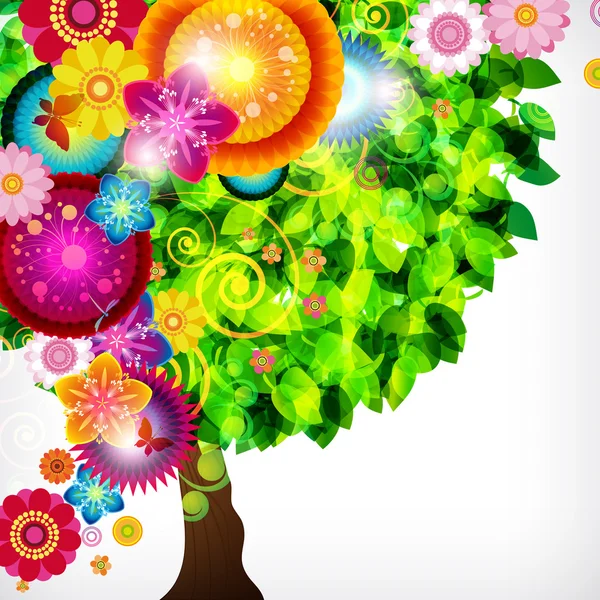 Floraison colorée arbre de printemps . — Image vectorielle