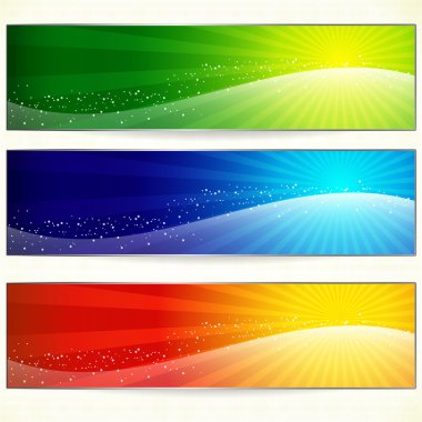 Abstract trendy colorful banners for your design header. clipart