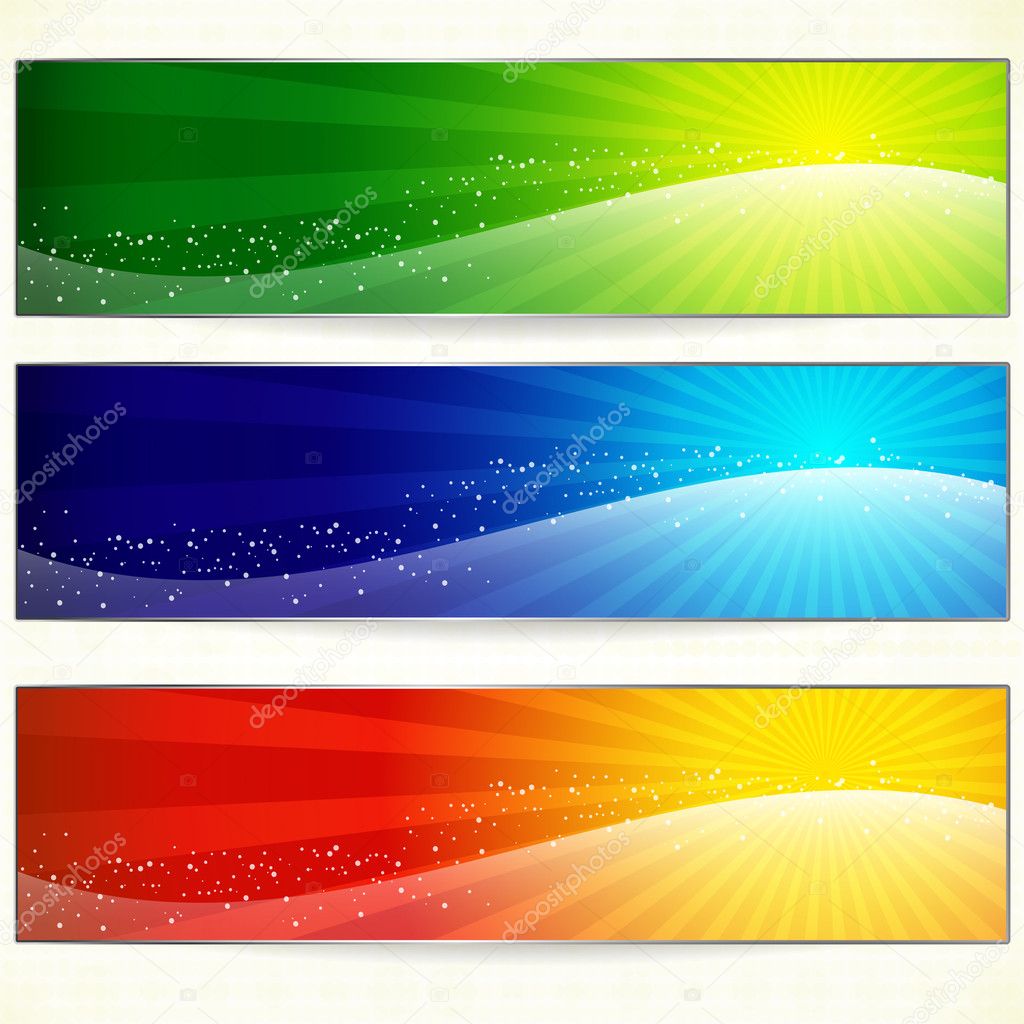 Abstract trendy colorful banners for your design header.