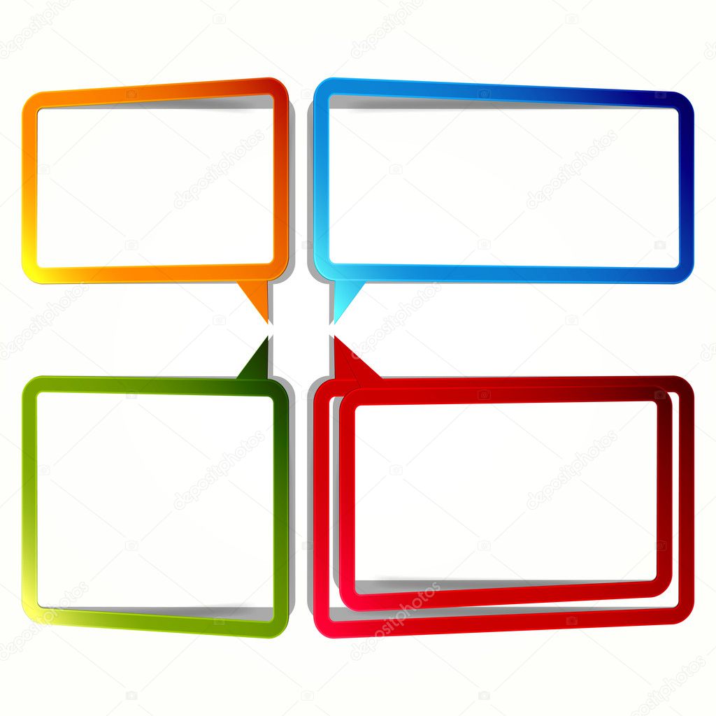 Bright rectangular stickers in the form of an empty frame.