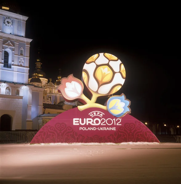 stock image KYIV, UKRAINE-DECEMBER 14: Official logo for UEFA EURO 2012™. Af