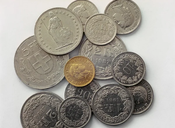 Švýcarský mince. — Stock fotografie